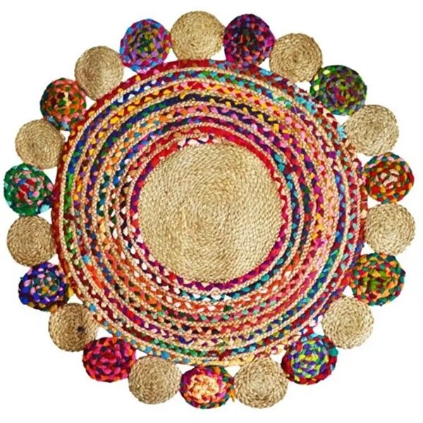 Covor rotund iută Bolero Homs, 90X90 cm,10302