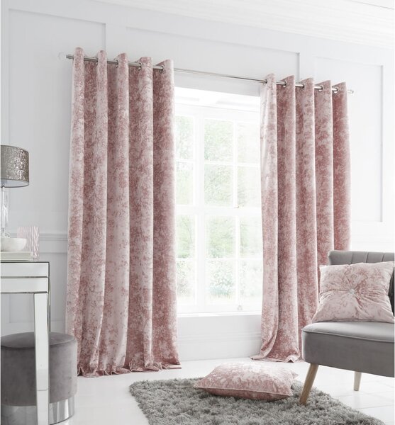 Draperii roz 2 buc. 168x137 cm Crushed Velvet – Catherine Lansfield
