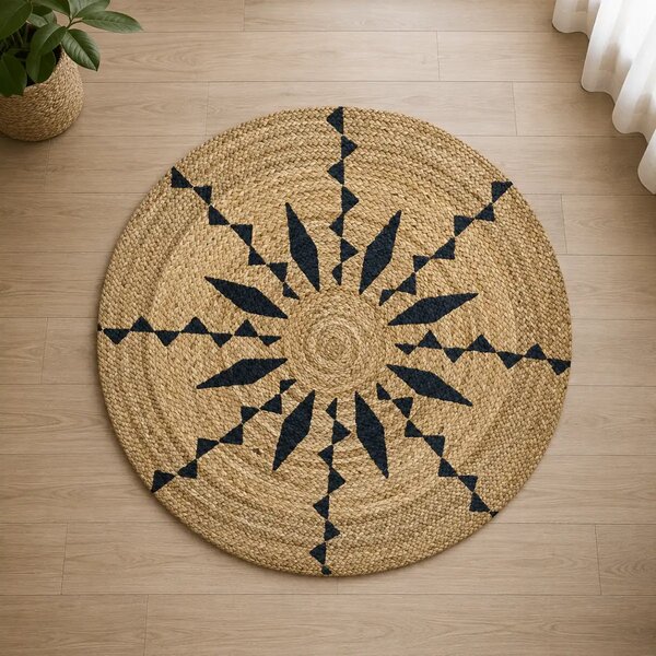 Covor rotund iută Bolero Homs, 90X90 cm,10104