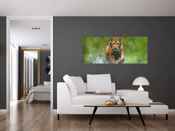 Tablou - Tigru care aleargă (120x50 cm)
