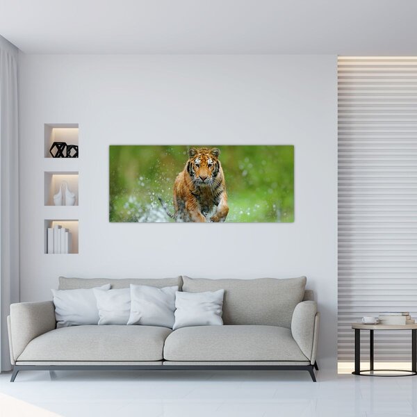 Tablou - Tigru care aleargă (120x50 cm)