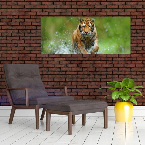 Tablou - Tigru care aleargă (120x50 cm)