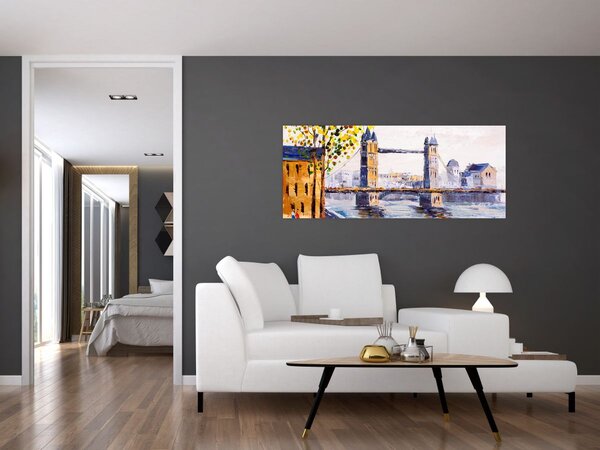 Tablou - Pictură oraș (120x50 cm)