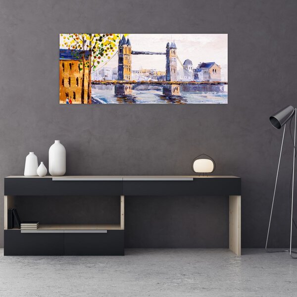 Tablou - Pictură oraș (120x50 cm)