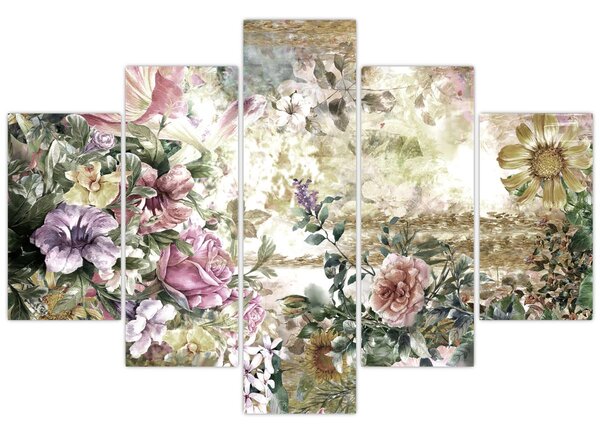 Tablou - Flori de design (150x105 cm)