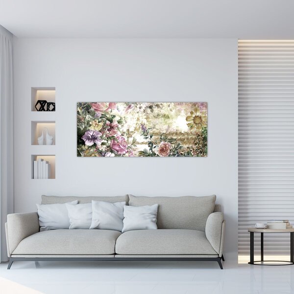 Tablou - Flori de design (120x50 cm)