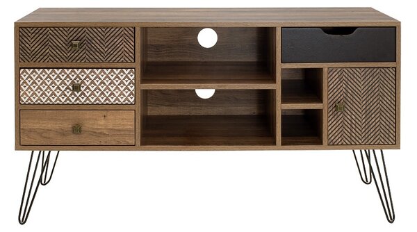 Set dormitor studenti canapea, comoda TV si masuta de cafea, 3 buc, Travis Boho, Antracit, 175x83x74 cm