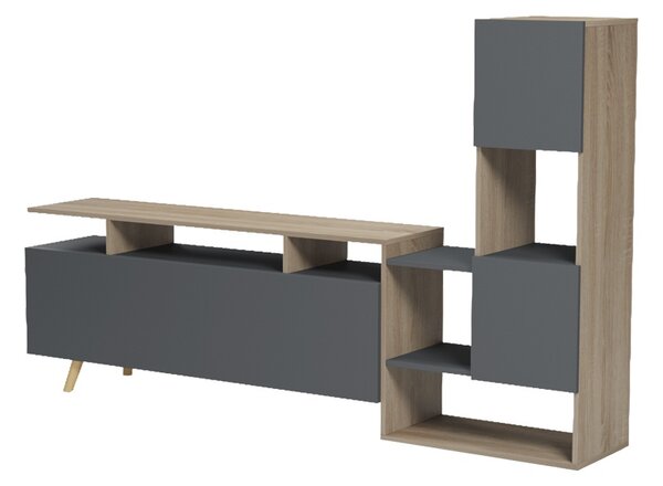 Comoda TV, Defry, Antracit, 177.5x31.5x110 cm