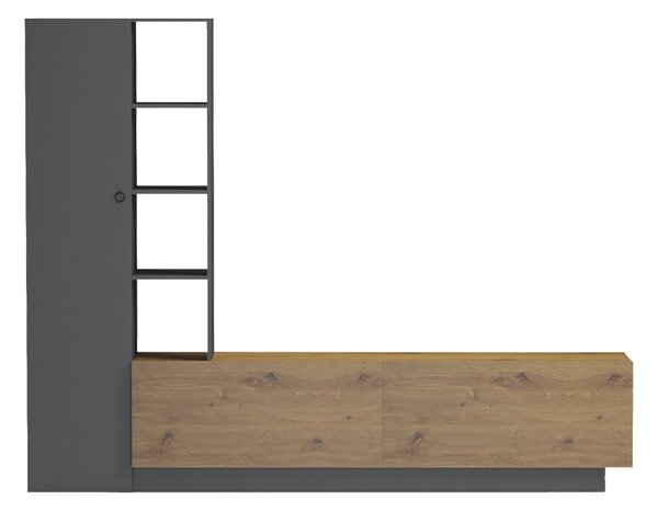 Comoda TV cu dulap, Tilveo, Stejar, 230x41.5x180 cm