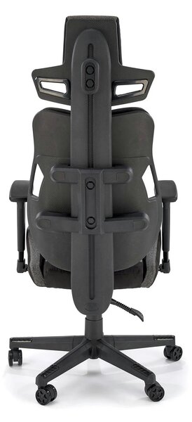 Scaun gaming NITRO 2, gri/negru, material textil, 66x68x130/137 cm