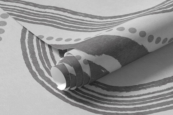 Tapet Linii ondulate și puncte abstracte de culoare gri închis, artă modernă texturată, Fototapet Abstract, w09747v2 : Uwalls.ro