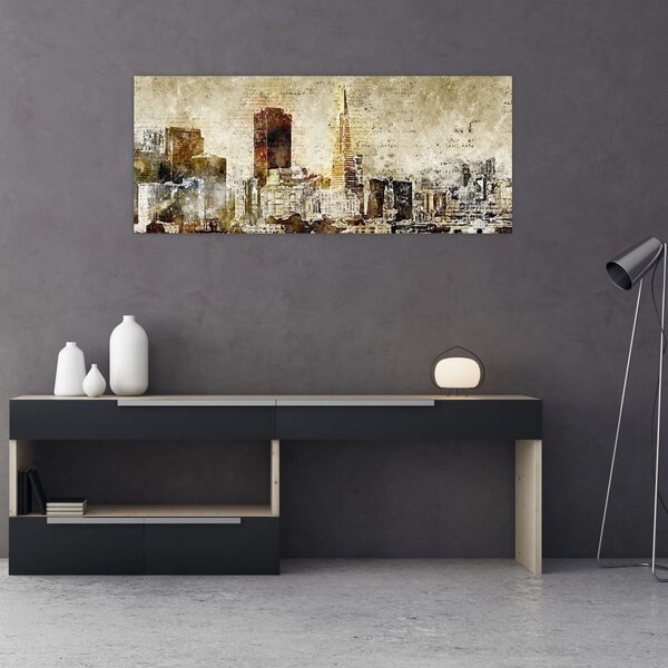 Tablou - Oraș artistic (120x50 cm)