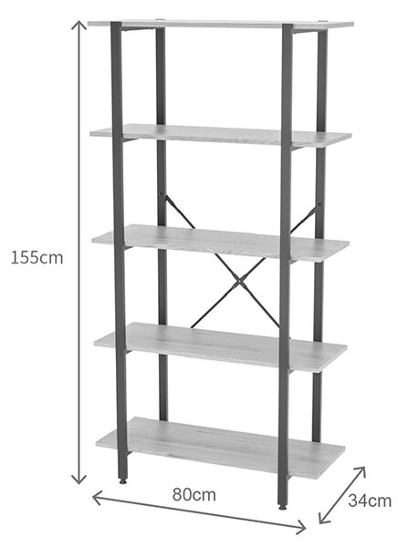 Biblioteca, Nebranzo, Stejar, 80x34x155.3 cm
