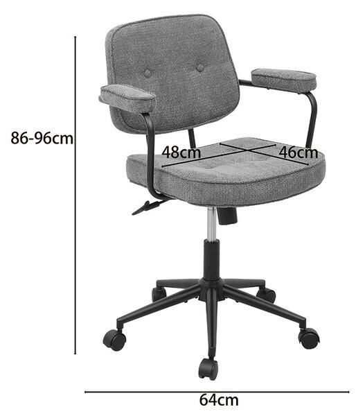 Scaun birou, Leberta, Bej, 64x63.5x86 cm
