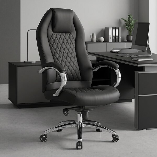 Scaun birou directoral, Ionia, Negru, 67x49.5x123 cm