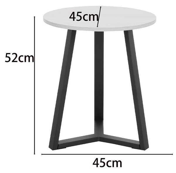 Set masute de cafea, 2 buc, Berton, Natural, 80x80x40 cm