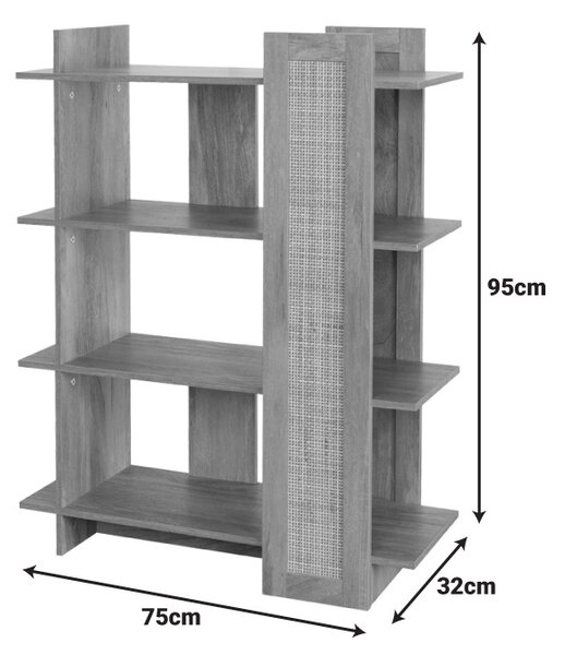 Biblioteca, Oslo, Stejar, 75x32x95 cm