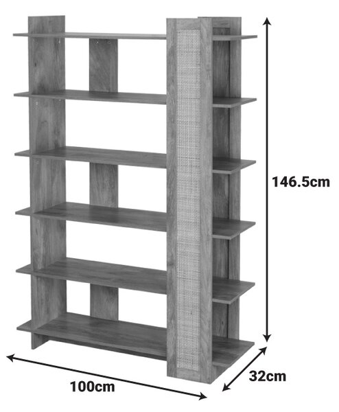 Biblioteca, Oslo, Stejar, 100x32x146.5 cm
