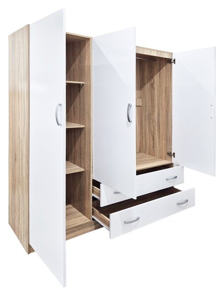 Dulap cu 2 usi, Alvia, Alb, 150x51x180 cm
