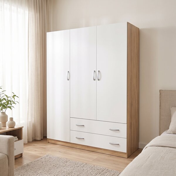 Dulap cu 2 usi, Alvia, Alb, 150x51x180 cm
