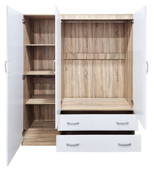 Dulap cu 2 usi, Alvia, Alb, 150x51x180 cm