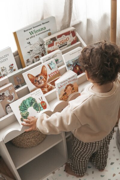 Biblioteca pentru copii BOOK NOOK LATTE 71x76 cm, crem