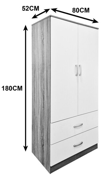 Dulap, Alvia, Alb, 80x51.5x180 cm