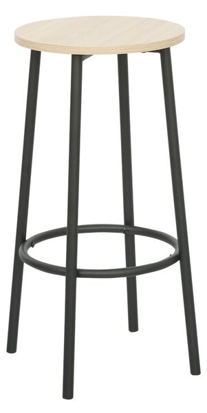 Set masa si scaune de bar, 5 buc, Arzo, Natural, 100x60x86 cm