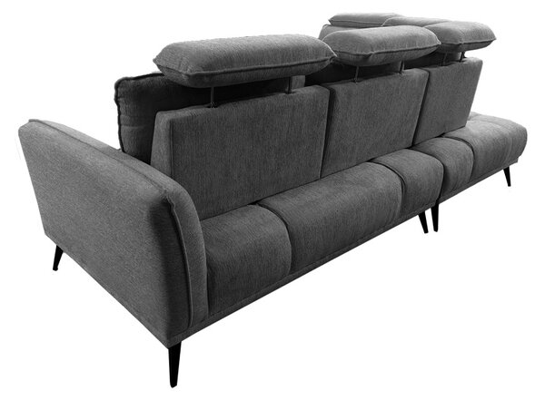 Coltar dreapta, cu perne ajustabile, Serkas, Gri, 268x213x100 cm