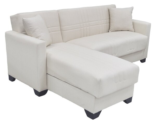 Coltar extensibil reversibil, Stashio, Crem, 202x143x84 cm