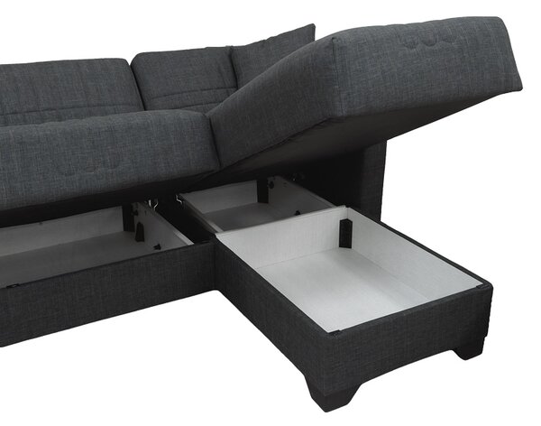 Coltar extensibil reversibil, Stashio, Antracit, 202x143x84 cm