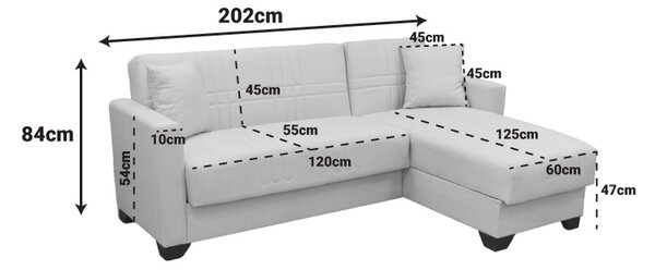 Coltar extensibil reversibil, Stashio, Antracit, 202x143x84 cm