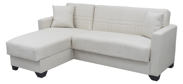 Coltar extensibil reversibil, Stashio, Crem, 202x143x84 cm