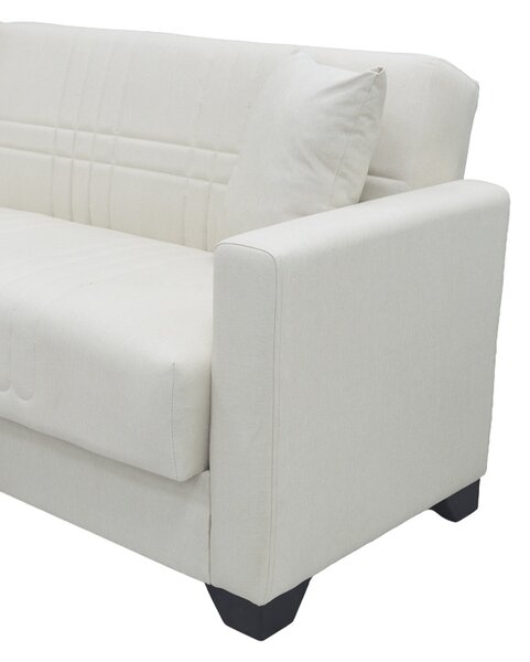 Coltar extensibil reversibil, Stashio, Crem, 202x143x84 cm