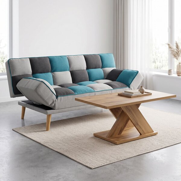 Set mobilier studenti canapea si masuta de cafea, 2 buc, Rythm, Multicolor, 178x91x86 cm