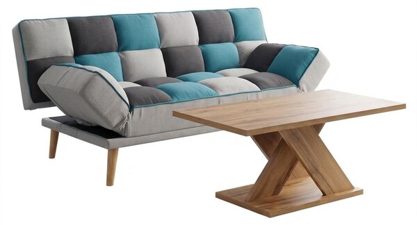 Set mobilier studenti canapea si masuta de cafea, 2 buc, Rythm, Multicolor, 178x91x86 cm