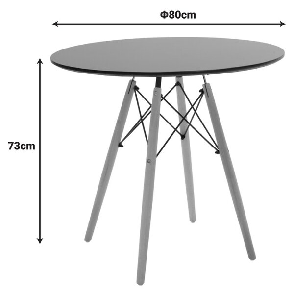 Set masa si scaune dining, 5 buc, Julita, Natural, 80x80x73 cm