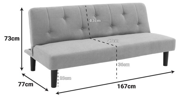 Set mobilier studenti canapea si 2 masute de cafea, 3 buc, Sway, Natural, 167x77x73 cm