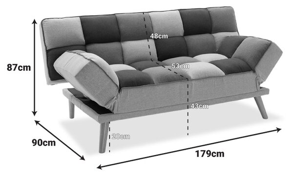 Set mobilier studenti canapea si masuta de cafea, 2 buc, Rythm, Multicolor, 178x91x86 cm