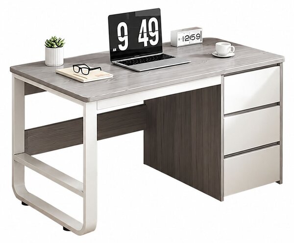 Set mobilier studenti birou si scaun birou ergonomic, 2 buc, Soho, Gri, 120x48x74 cm