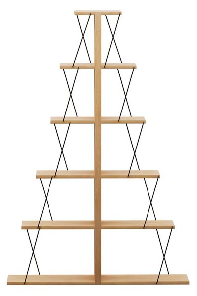 Set mobilier living masuta de cafea, 2 biblioteci si comoda TV, 4 buc, Tars, Stejar, 120x50x30 cm