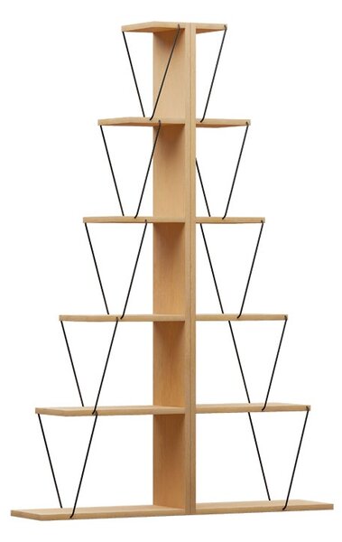 Set mobilier living masuta de cafea, 2 biblioteci si comoda TV, 4 buc, Tars, Stejar, 120x50x30 cm
