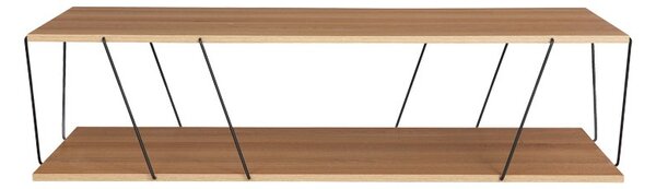 Set mobilier living masuta de cafea, 2 biblioteci si comoda TV, 4 buc, Tars, Stejar, 120x50x30 cm