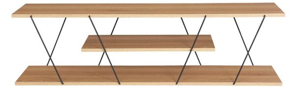 Set mobilier living masuta de cafea, 2 biblioteci si comoda TV, 4 buc, Tars, Stejar, 120x50x30 cm