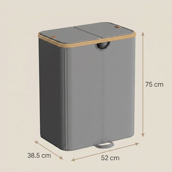 Cos de rufe Songmics, Roxanne, Gri inchis, 52.5x38.5x75 cm