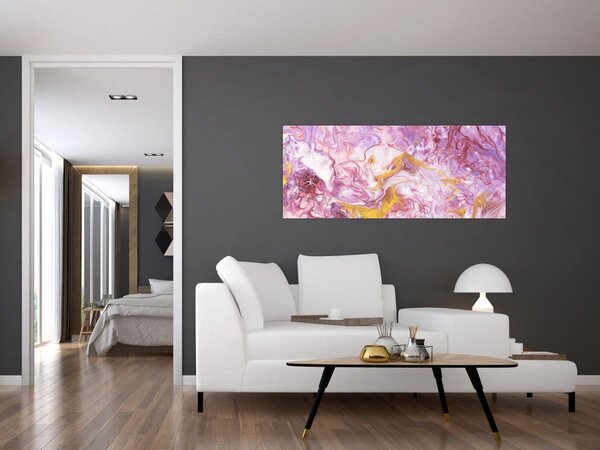 Tablou - Abstract roz (120x50 cm)