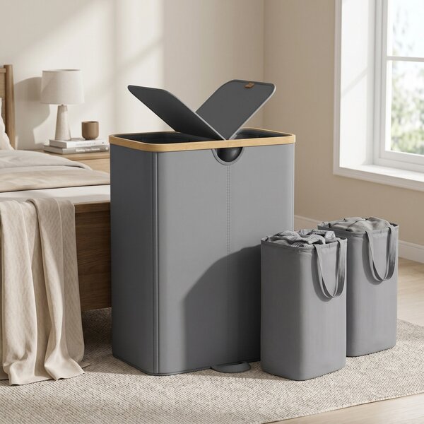 Cos de rufe Songmics, Roxanne, Gri inchis, 52.5x38.5x75 cm