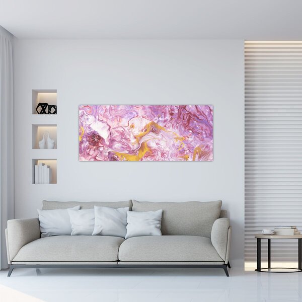 Tablou - Abstract roz (120x50 cm)