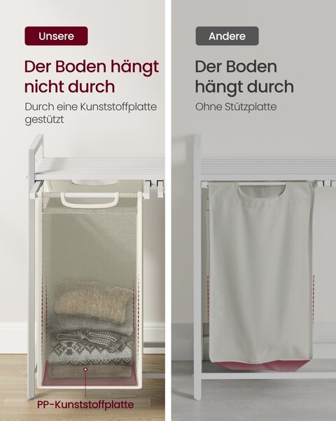 Cos de rufe Vasagle, Brenta, Alb, 87.7x33x72 cm