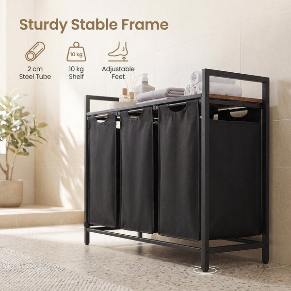 Cos de rufe Vasagle, Brenta, Negru, 87.7x33x72 cm